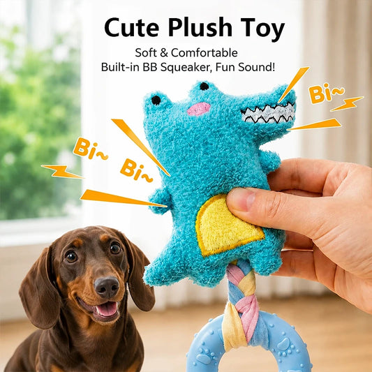 Squeaky Dog Chew Ring Toy | Durable Interactive Toy for Boredom Relief
