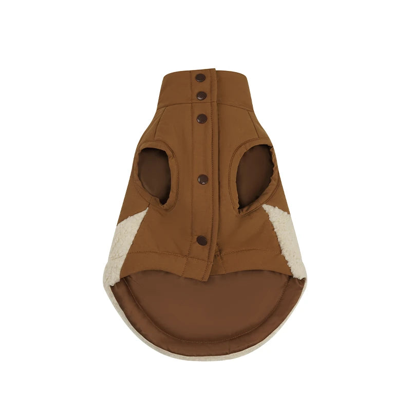 Sherpa Dog Vest for Winter | Warm Lightweight Coat with Plaid Detail