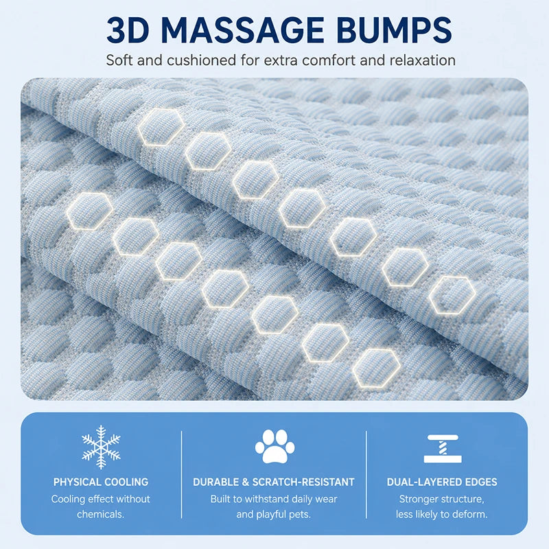 Cooling Pet Mat for Summer | Breathable Ice-Silk Pad for Dogs & Cats