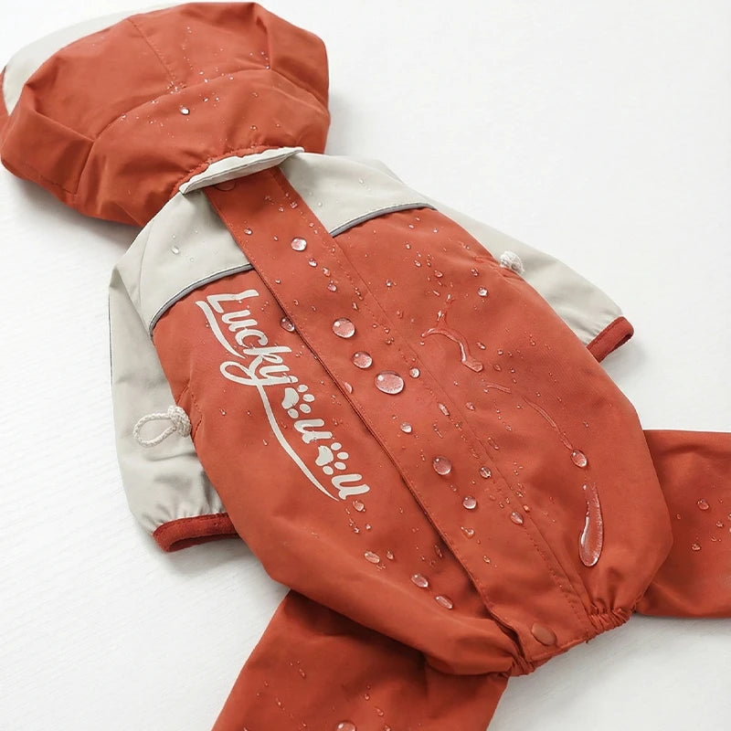 Maple Grove Full-Coverage Dog Rain Suit | Hooded 4-Leg Waterproof Raincoat