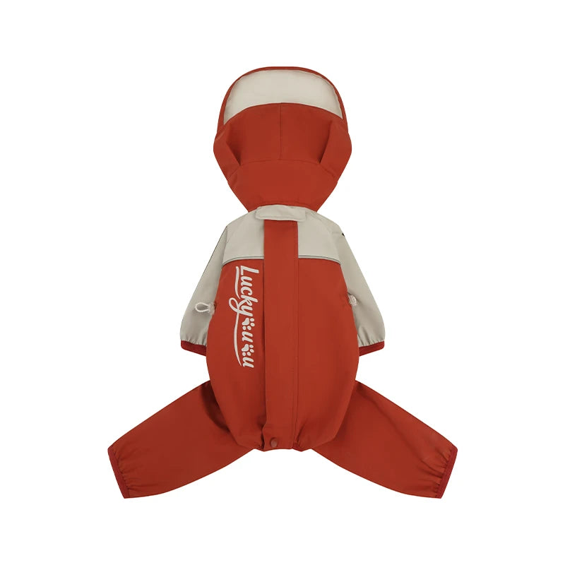 Maple Grove Full-Coverage Dog Rain Suit | Hooded 4-Leg Waterproof Raincoat