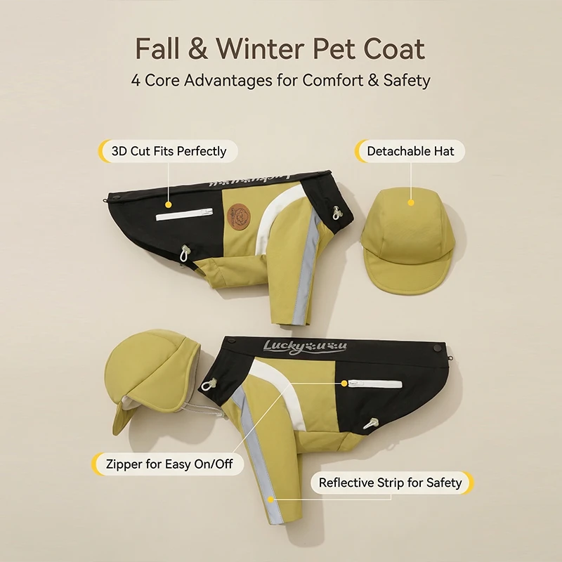 Urban Trail Dog Jacket | Lightweight Padded Shell Coat with Detachable Hood