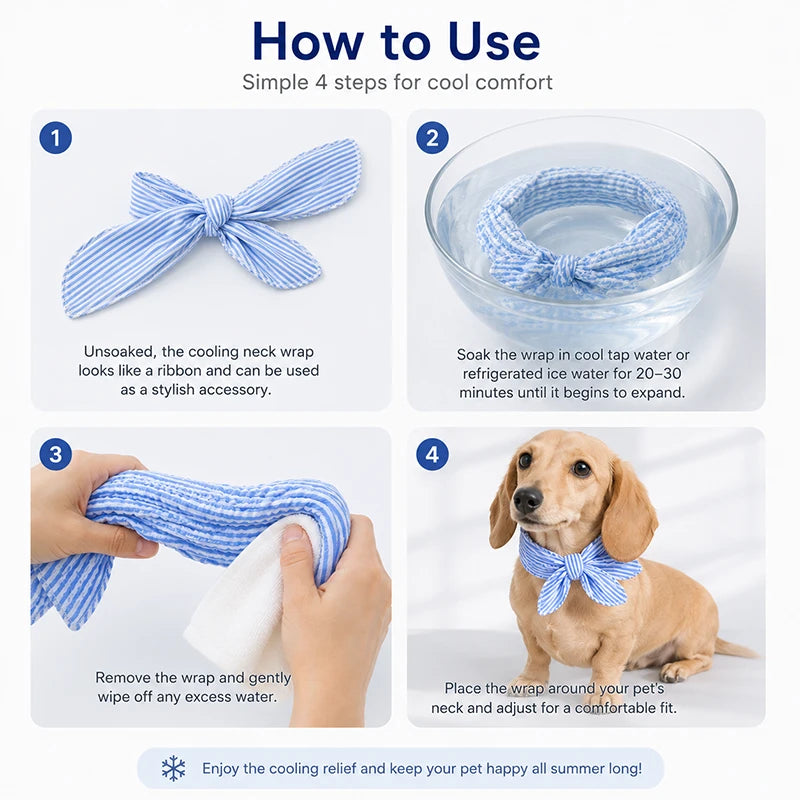 Cooling Dog Bandana for Small Dogs | Lightweight Ice-Cool Neck Wrap