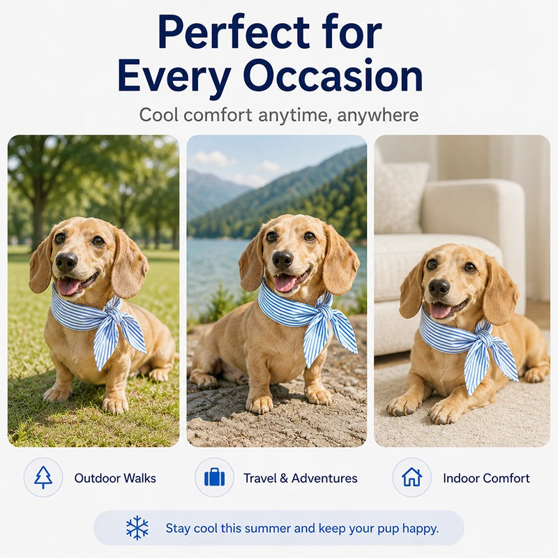 Cooling Dog Bandana for Small Dogs | Lightweight Ice-Cool Neck Wrap