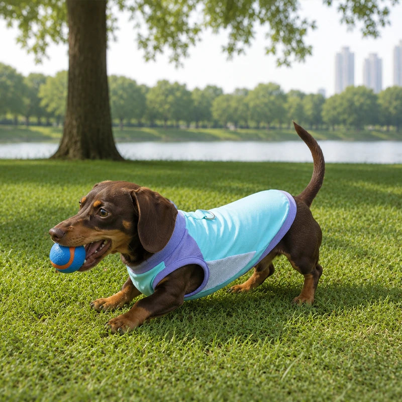 UPF 50+ Cooling Dog Sun Shirt | Breathable Stretch Ice-Silk Vest with Harness Ring