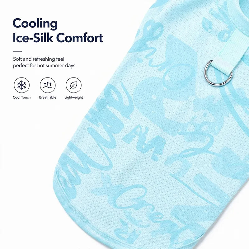 Cooling Ice-Silk Dog Vest | Lightweight Quick-Cool Summer Shirt for Dogs