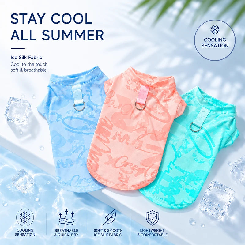 Cooling Ice-Silk Dog Vest | Lightweight Quick-Cool Summer Shirt for Dogs