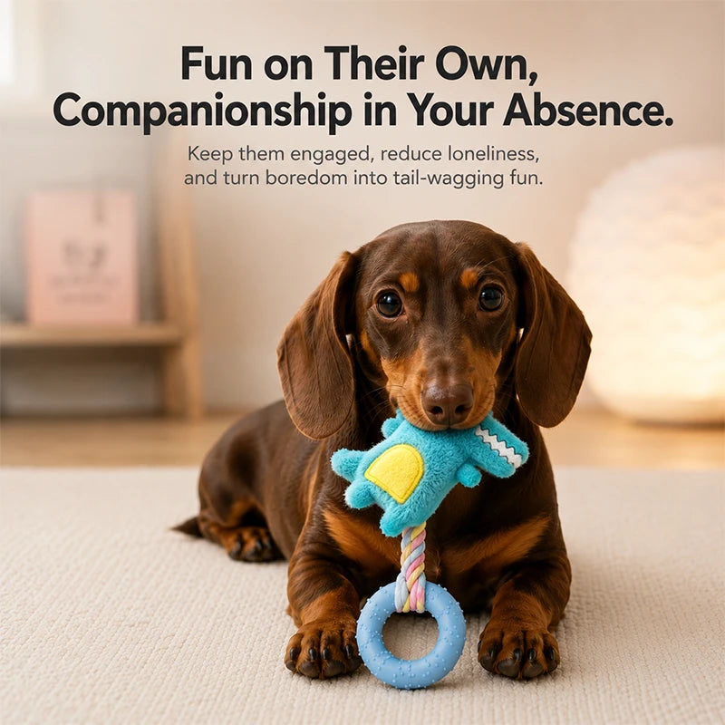 Squeaky Dog Chew Ring Toy | Durable Interactive Toy for Boredom Relief