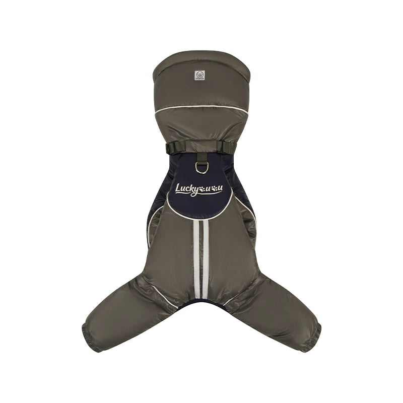 Reflective Waterproof Dog Puffer Snowsuit | Full-Body Insulated Winter Coat