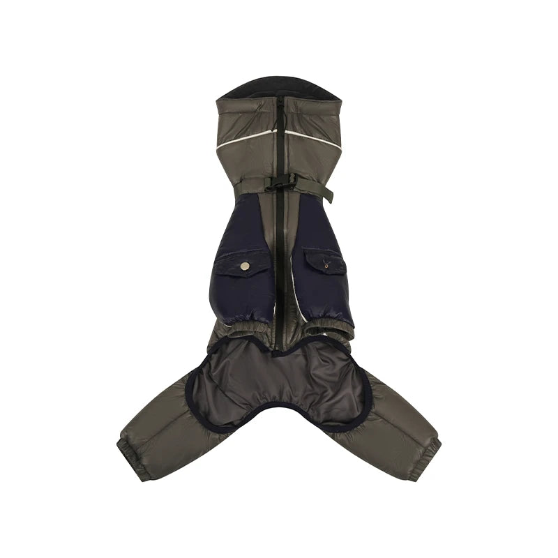 Reflective Waterproof Dog Puffer Snowsuit | Full-Body Insulated Winter Coat