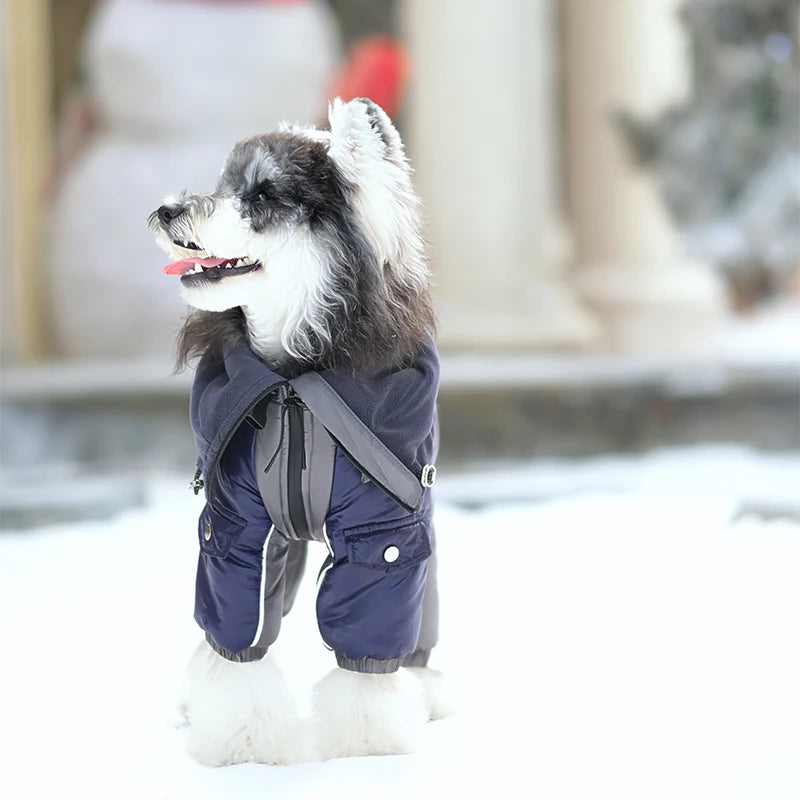 Reflective Waterproof Dog Puffer Snowsuit | Full-Body Insulated Winter Coat