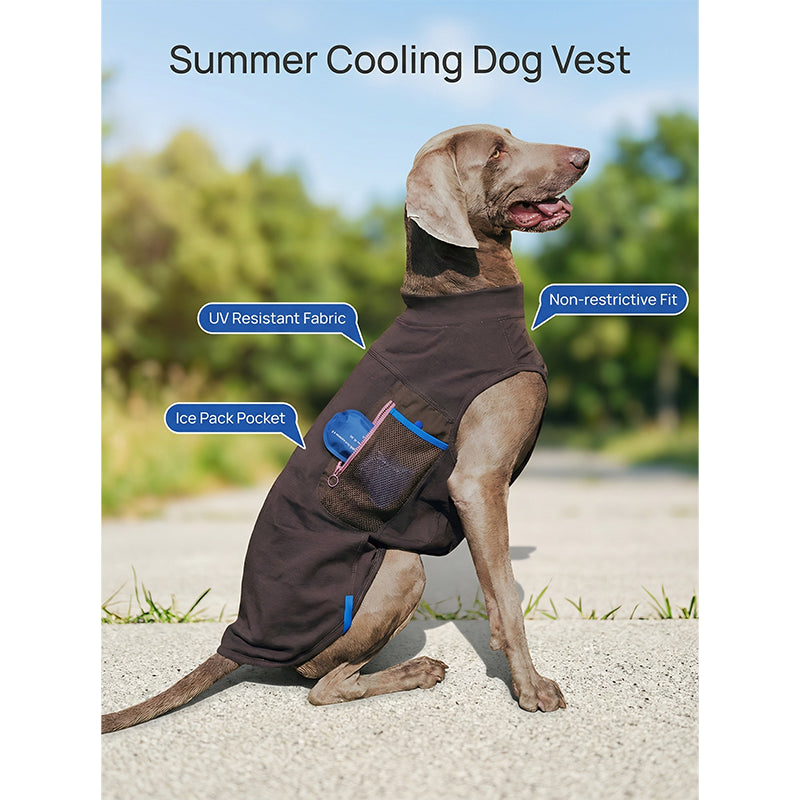Premium Dog Cooling Vest - Breathable Ice Pack Harness for Heat Relief, Sun Protection Summer Gear